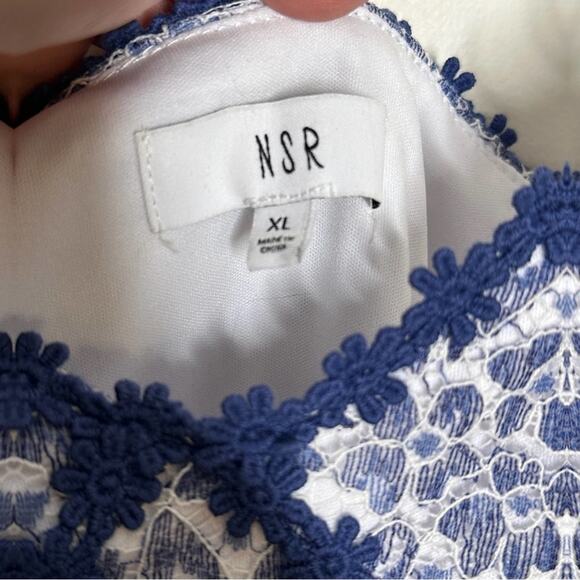 NSR Prairie Lace Midi Dress Blue Cottagecore {ZZ47} - Picture 6 of 7